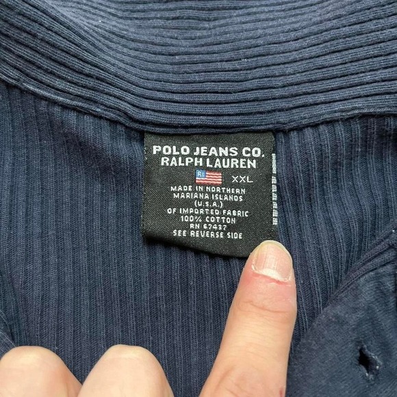 Vintage Embroidered Polo Jeans‎ Long sleeve Quarter button up - Picture 3 of 5